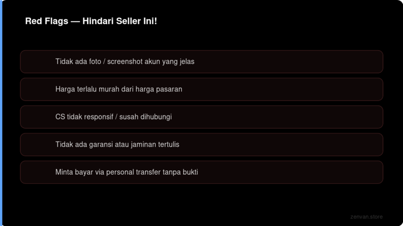 Red Flags Seller Tidak Terpercaya